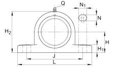 直立式軸承座單元 PASE25-TV-FA125.5, 塑料軸承座，帶偏心鎖圈的外球面球軸承，帶 Corrotect? 涂層，P型密封