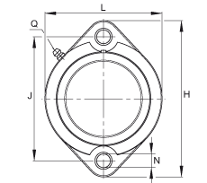 軸承座單元 GLCTE25-TV-FA125.5, 兩孔塑料軸承座，帶偏心鎖圈的外球面球軸承，帶 Corrotect? 涂層，P型密封