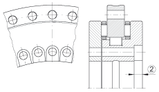 轉(zhuǎn)臺(tái)軸承 RTC80, 雙列，用于絲杠安裝