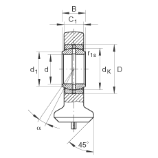 液壓桿端軸承 GK70-DO, 根據(jù) DIN ISO 12 240 標準，帶焊接面，需維護