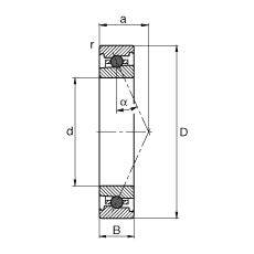 主軸軸承 HC7022-E-T-P4S, 調節(jié)，成對或單元安裝，接觸角 α = 25°，陶瓷球，限制公差